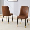 TiramisuBest Modern Dining Chairs 4 or 2 Piece Set Orange Yellow Dark Gray PU Leather Cushioned Metal Legs Kitchen Living Room Dining Room - 2 of 4