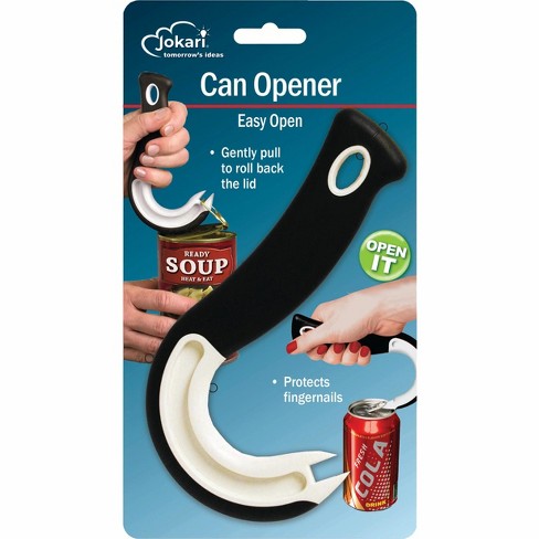 Jokari Easy Open Ring Pull Can Opener, Durable Non Slip Rubber Grip for Aluminum Tabs 2 Pk