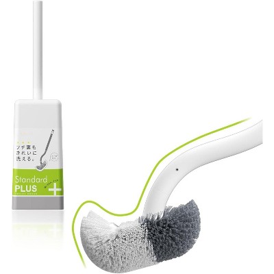 Curved Toilet Bowl Brush and Holder Set - For Deep Cleaning Under the Rim, Compact and Easy-to-Use Bathroom Cleaner