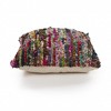 HomeRoots 26" X 26" Red Green Blue Yellow Orange And Pink Natural Striped Zippered Pillow - 4 of 4