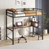 Okak Twin Size Loft Bed with Full-Length Guardrails & Ladder,Metal Twin Bunk Bed with Storage Steps,Sturdy Loft Beds for Kids,Teens - 3 of 4