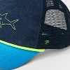 Boys' Shark Baseball Hat - Cat & Jack™️Blue/Lime: Adjustable Mesh Twill, Lightweight, Animal Pattern - 3 of 3