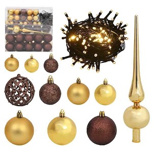 vidaXL Christmas Ball Set - 61 Gold and Bronze - 1 of 4