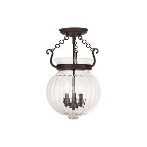 Livex Lighting Everett 3 - Light Semi-Flush Mount in  Antique Brass - 1 of 1