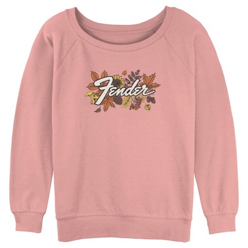 Juniors Womens Fender Fall Leaves Logo Sweatshirt - image 1 of 3