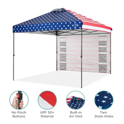 American Flag 10x10ft Pop-Up Canopy Tent with Storage Pockets