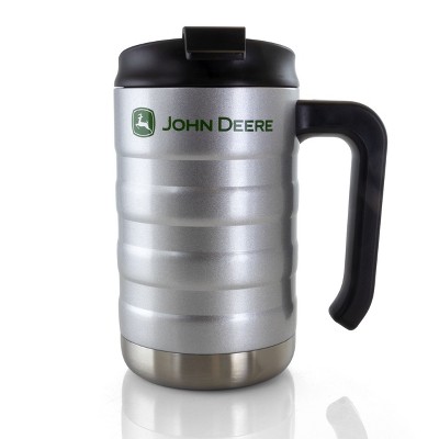 John Deere 17 Ounce Stainless Steel Thermal Travel Mug in Silver