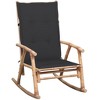 vidaXL Rocking Chair with Cushion Patio Sun Lounger Seating Furniture Bamboo - Anthracite 47.2" x 19.7" x 1.6" - 2 of 4
