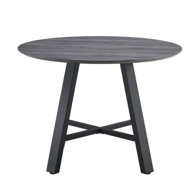 XINGHANZHENXUAN Brown Modern Round Wood Dining & Coffee Table, Minimalist with Black Metal Legs, Compact Table for Home, Office & Small Spaces