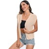 Women's Hat Sleeve Hollow Cardigan Top - 3 of 4