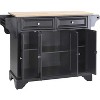 HomeStock  Lafayette Granite Top Rolling Kitchen Island Storage Cart, Microwave Stand, Spice Rack, Cherry - 2 of 4