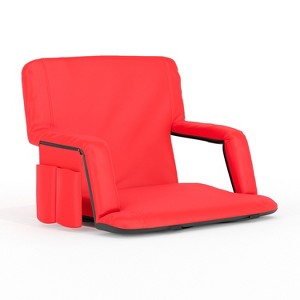 Flash Furniture Extra Wide Lightweight Reclining Stadium Chair with Armrests, Padded Back & Seat with Dual Storage Pockets and Backpack Straps - 1 of 4