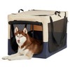 Akoasm Adjustable Fabric Dog Cages & Travel Crate Covering by Spiral Iron Pipe With 3 Doors-White+Blue - 4 of 4