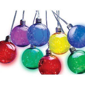 GE 9-count StayBright G-100 Microbright Ornament 135 LED Multicolor String Lights - 1 of 4