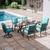 ALAULM 7PCS Patio Dining Set Outdoor Furniture w/2 Swivel Chairs&4 Fixed Chairs, Metal Patio Furniture Set 6 Chairs&Large Table w/Umbrella hole - 2 of 4