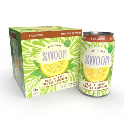 Swoon Half & Half Black Tea and Lemonade - 4pk/12 fl oz Cans