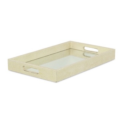 Cheung's Labai Shagreen Mirrored Tray White Gold