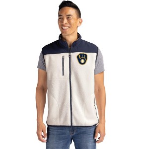Milwaukee Brewers Cutter & Buck Cascade Eco Fleece Mens Vest - 1 of 1
