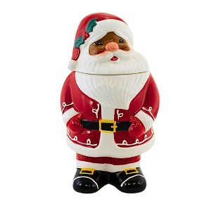 Transpac 10.5 Inch Cheery Santa Cookie Jar Holiday Jolly St. Nick Cookie Jars - 1 of 3