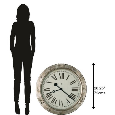 Oversized Beige Metal Transitional Wall Clock