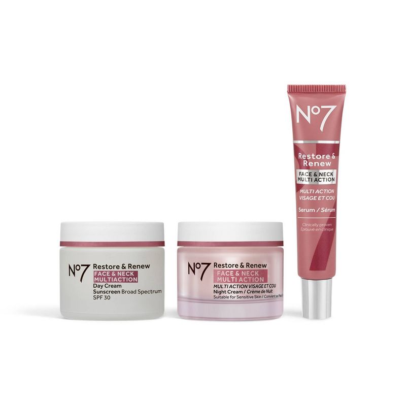 No7 Restore &#38; Renew Multi Action Face &#38; Neck Skincare System - 3ct, 3 of 11