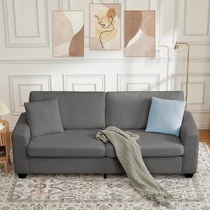 83 Inch Sofa, Modern Corduroy 3 Seater Deep Seat Couch with Wide Armrest, Removable Washable Cushion Cover, Cozy Sofa - 1 of 4