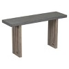 59" Modern Console Table with Unique Sculpted Side Panels & Oak Veneer Top for Entryway,Hallway,Living Room-Baofuwish - 3 of 4