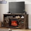 Fireplace TV Stand for TVs up to 65", Farmhouse Entertainment Center with 23" Electric Fireplace, Sliding Barn Door & Adjustable Shelf - 2 of 4