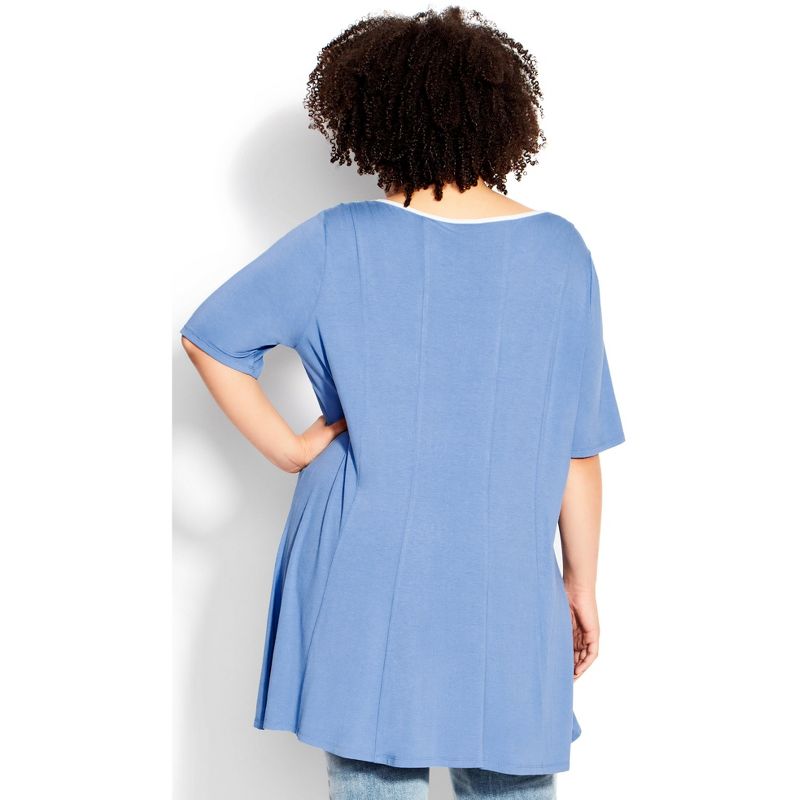 Women's Plus Size Swing Panel Tunic - sky blue | AVENUE, 2 of 4
