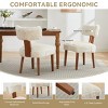 Set Of 2 Armless Dining Chairs With Linen Upholstery, Curved Backrest And Wooden Legs For Dining Room Or Living Space-Maison Boucle - 4 of 4