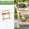 36" Wooden Potting Bench Work Table with 2 Removable Wheels, Garden Workstation with Removable Sink, Drawer & Large Storage Spaces - 4 of 4