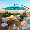 CAVINAS 10 FT Patio Umbrella with LED Light and Crank,8 Ribs Market Patio Umbrella with Cross Base for Backyard,Poolside,Deck - 2 of 4