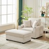 Lyngins Modern Upholstered Lounge Sofa Chair with Ottoman & Phone Stand,Oversized Accent Chair for Living Room,Bedroom - 2 of 4