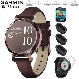 Garmin Lily 2 Classic Bronze with Leather Band Smartwatch+2 Year Warranty Bundle - 1 of 4