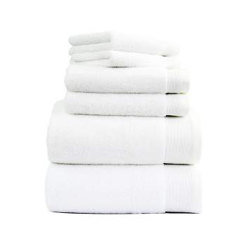 Luxury Bath Towel Set, Softest 100% Cotton by California Design Den - White, Six-Pcs Towel Set