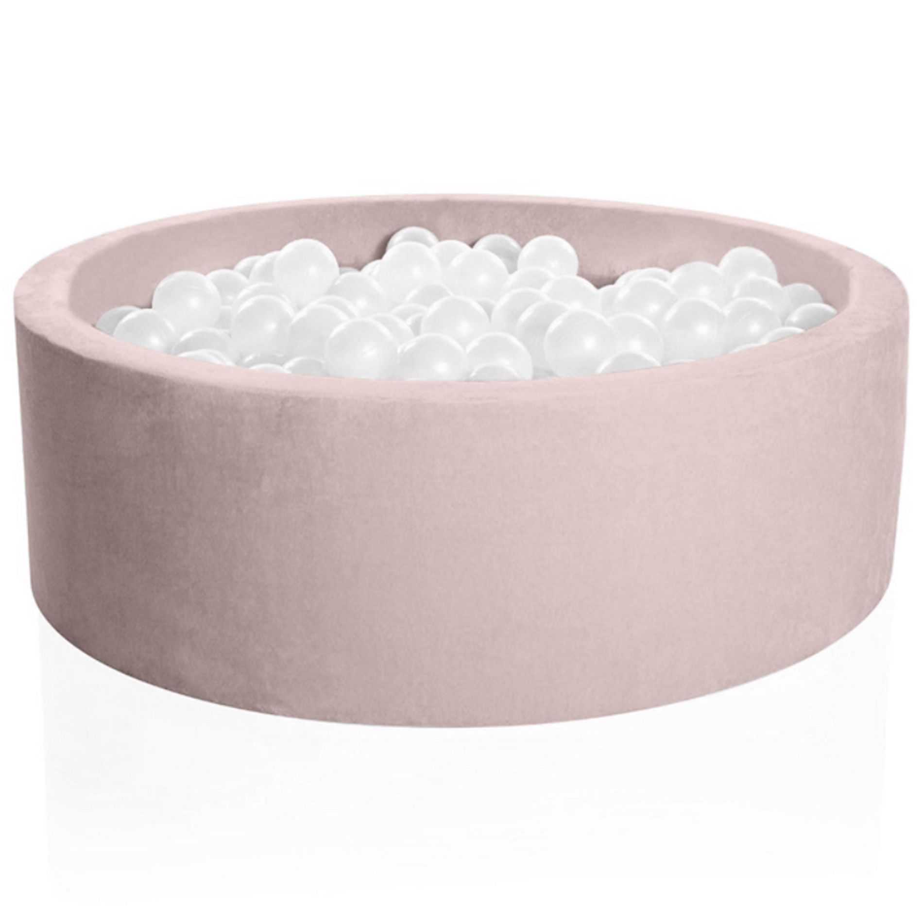 KIDKII Round Ball Pit Soft Velvet Indoor Play Toy for Toddlers, 150 Balls, Beige
