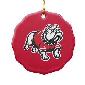GardnerWebb University Primary Logo Porcelain Scalloped Holiday Christmas Tree Ornament  2.8" (7.1 cm) - 1 of 4