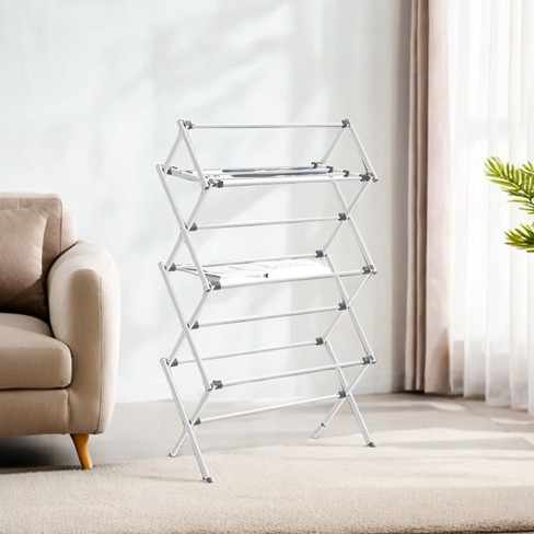 Songmics Foldable Clothes Drying Rack Laundry Drying Rack Clothes Airer Steel Frame White Target