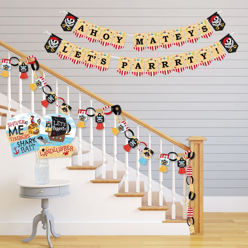 Big Dot of Happiness Pirate Ship Adventures - Banner and Photo Booth Decorations - Skull Birthday Party Supplies Kit - Doterrific Bundle, 3 of 8