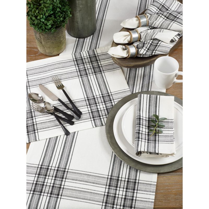 Saro Lifestyle Cotton Table Runner With Plaid Design, 3 of 4