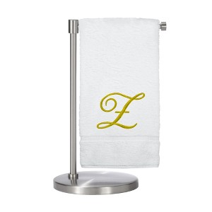 BC BARE COTTON Monogrammed Bath Towel, Personalized Gift, 27 x 54 inches - Set of 1 - White - Gold Script - 1 of 4
