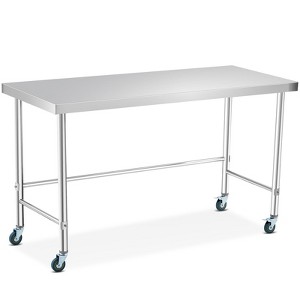 Stainless Steel Table, Kitchen Restaurant Stainless Steel Prep Work Metal Table Countertop with Open Base - 1 of 4