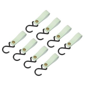 Unique Bargains PU Leather Strap Camping Outdoor S-shaped Hooks and Hangers 8 Pcs - 1 of 4