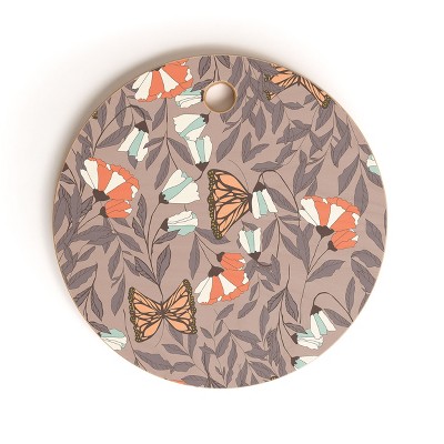 BlueLela Monarch garden Round Cutting Board - Deny Designs
