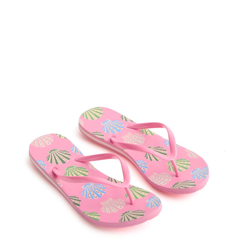 Vera Bradley Women's Printed Flip Flops Cottage Shells