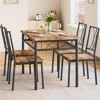 Dining Table Set for 4, Square Space-Saving,5 Piece Kitchen Table with 4 Chairs - 2 of 4