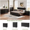 Modern Fluted 6-Drawer Dresser – Wide Chest with Metal Handles & Legs, Wooden Dresser TV Stand, Clothes Storage Organizer for Bedroom, Living Room - 4 of 4