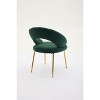 CAVINAS Velvet Fabric Accent Chairs with Curved Backrest,Modern Armless Chair with Golden Metal Legs,Accent Chair for Living Room - 4 of 4