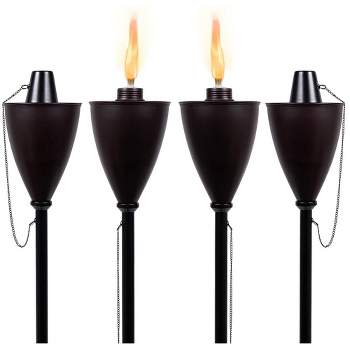 BirdRock Home 4-Pack Outdoor Wide Conical Torches - Oil Rubbed Bronze