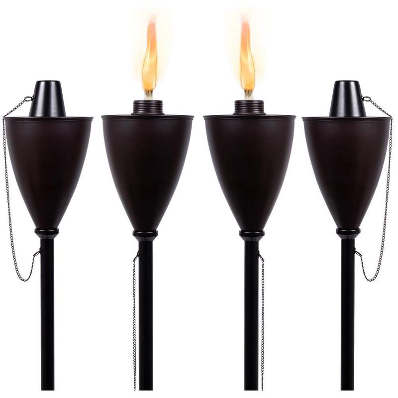BirdRock Home 4-Pack Outdoor Wide Conical Torches - Oil Rubbed Bronze, 1 of 9